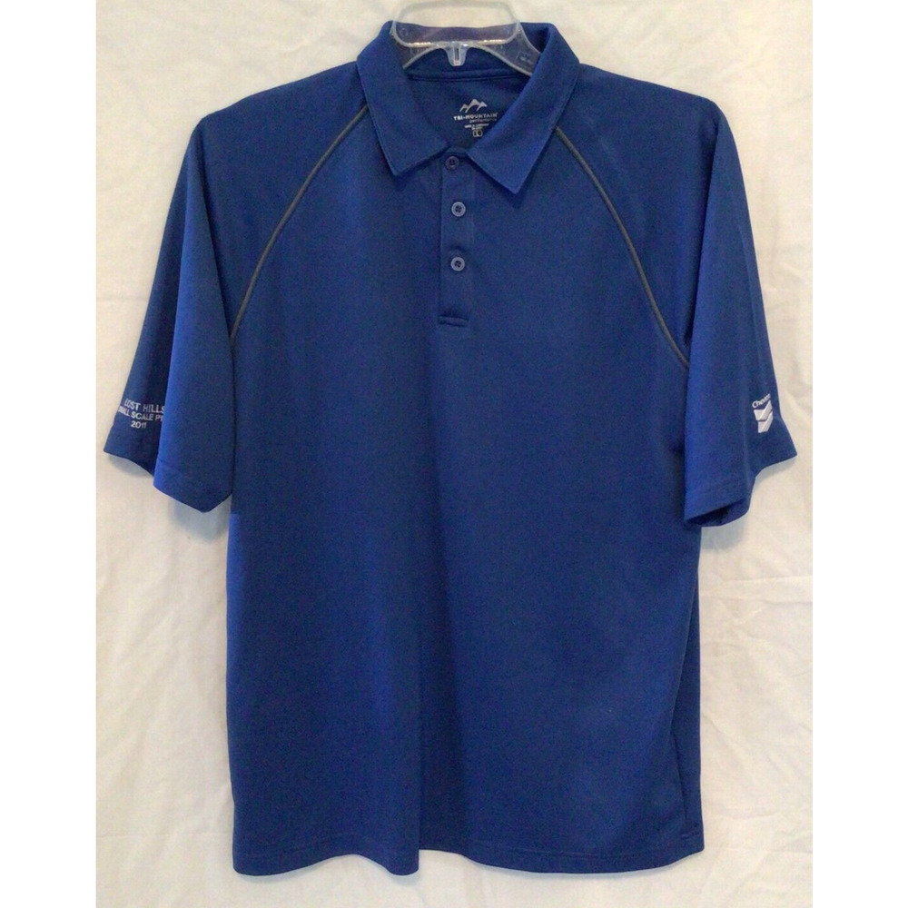 Chevron 2011 Lost Hills Gas Station Blue Employee Oil Collar Polo Shirt L 889A